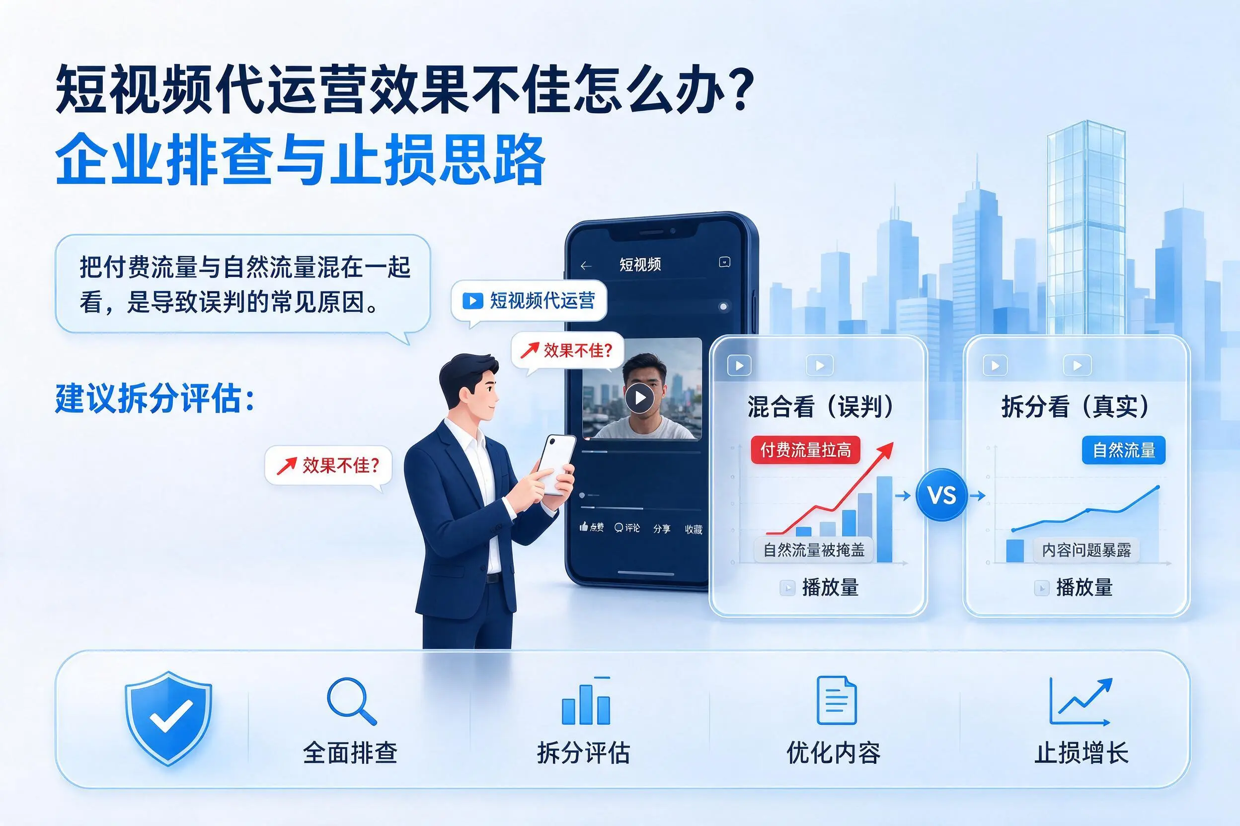 短视频代运营效果不佳怎么办？黑河企业排查与止损思路